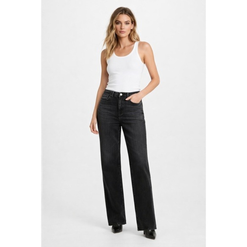 AG Adriano Goldschmied Brinley Mid Rise Straight Jeans Black Size 32 NWT
